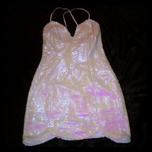 White Sequin Mini Dress Charlotte Russe